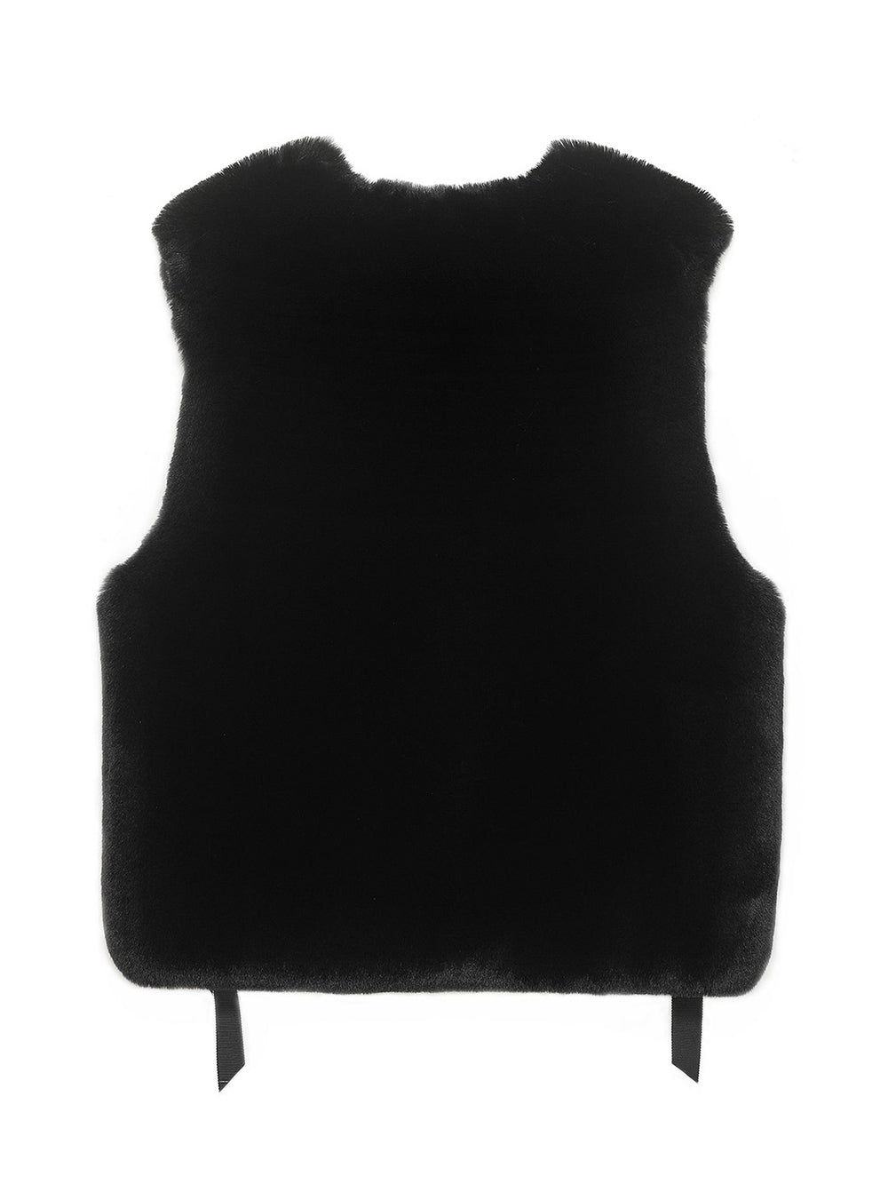 [SIGNATURE LINE] FAUX FUR TIED KITTEN RIBBON VEST