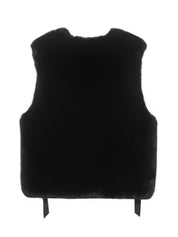 [SIGNATURE LINE] FAUX FUR TIED KITTEN RIBBON VEST
