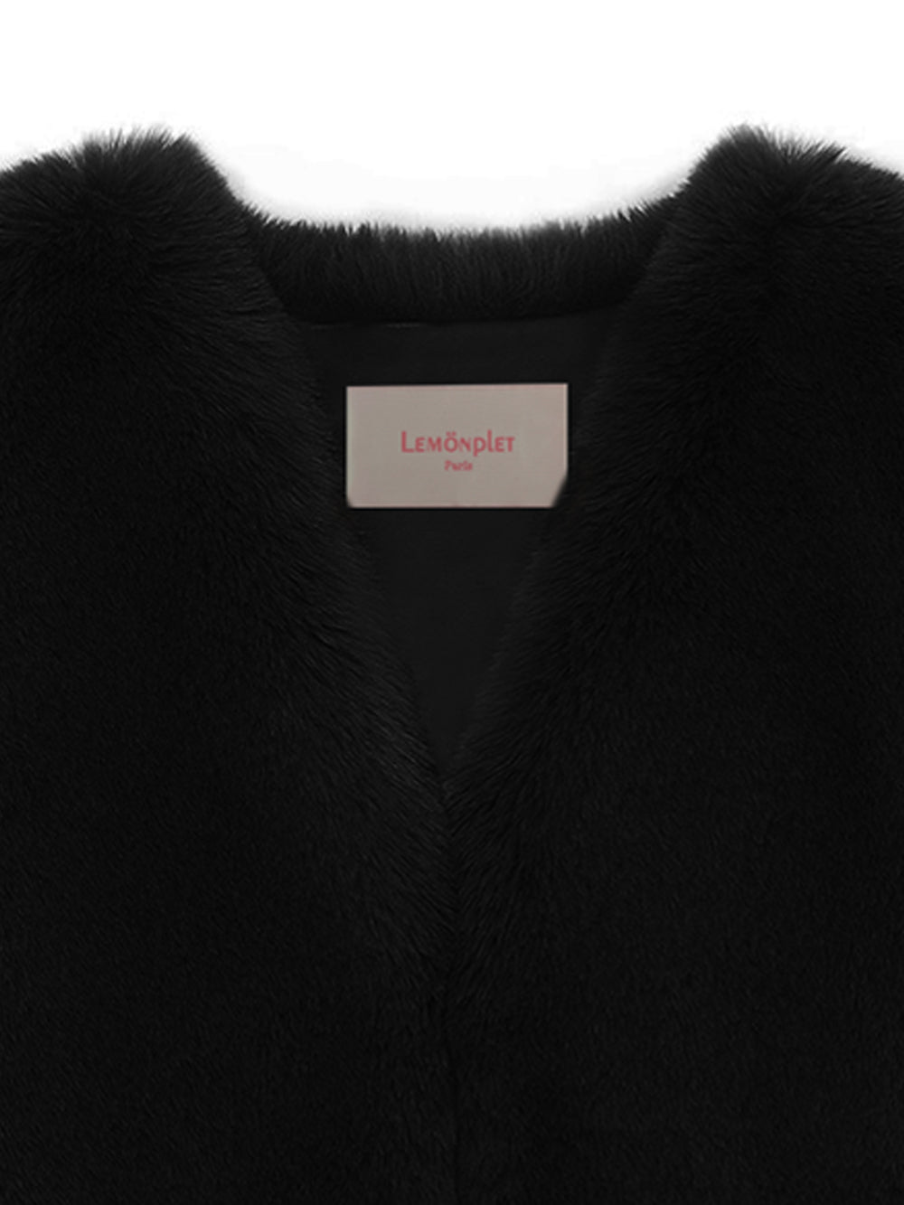 [SIGNATURE LINE] FAUX FUR TIED KITTEN RIBBON VEST