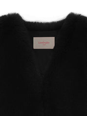 [SIGNATURE LINE] FAUX FUR TIED KITTEN RIBBON VEST