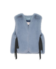 [SIGNATURE LINE] FAUX FUR TIED KITTEN RIBBON VEST