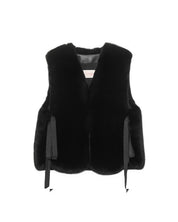 [SIGNATURE LINE] FAUX FUR TIED KITTEN RIBBON VEST